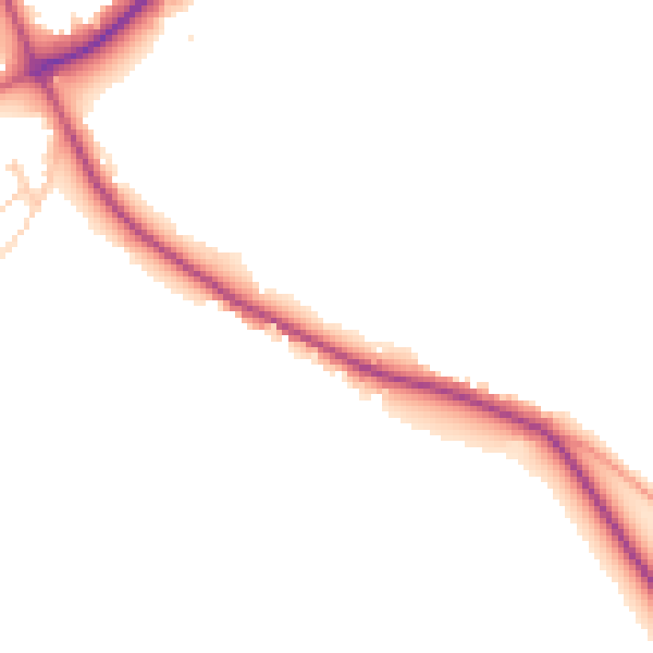 Daytime road noise heatmap for TN25 4AR