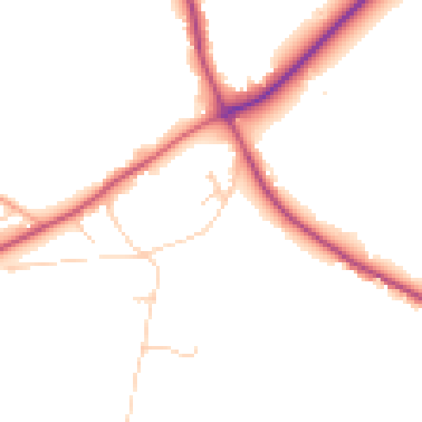Daytime road noise heatmap for TN25 4AU
