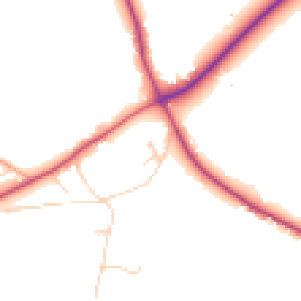 Daytime road noise heatmap for TN25 4AX