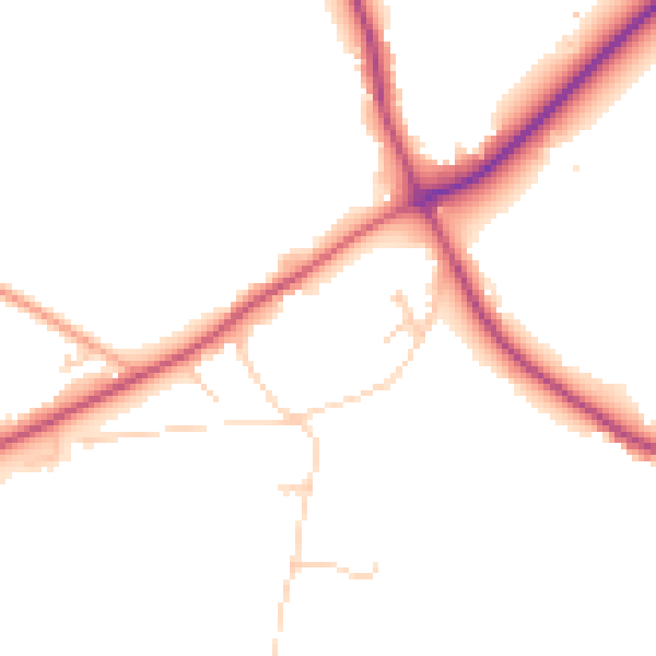 Daytime road noise heatmap for TN25 4AY