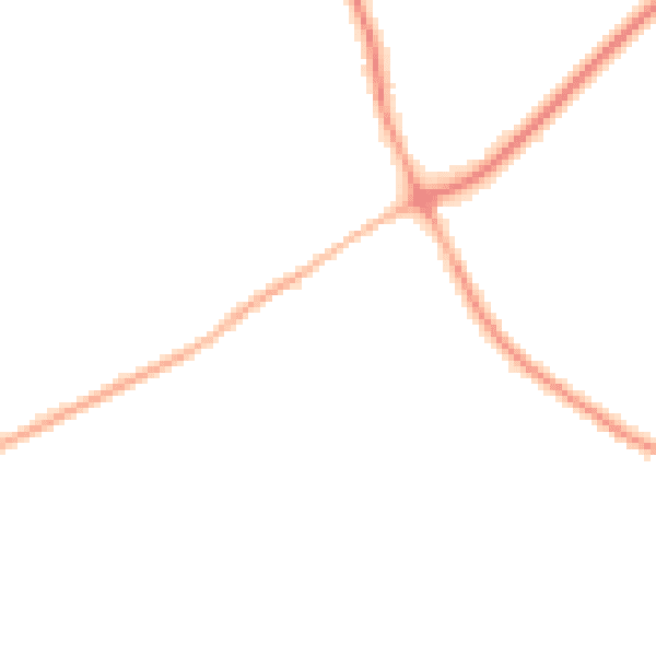 Night-time road noise heatmap for TN25 4AY