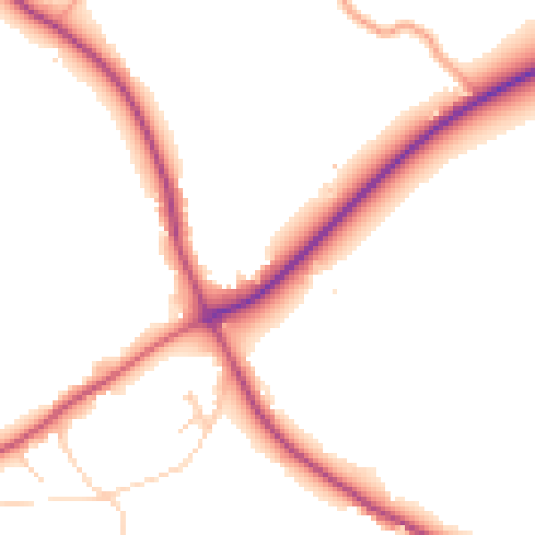 Daytime road noise heatmap for TN25 4BB