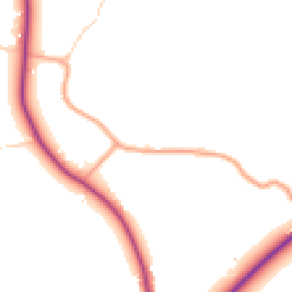 Daytime road noise heatmap for TN25 4BD