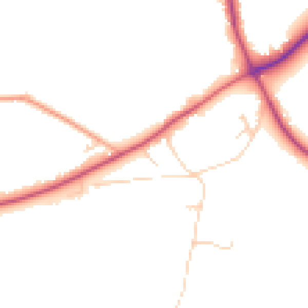 Daytime road noise heatmap for TN25 4BP
