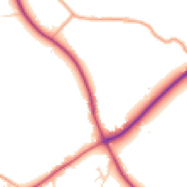 Daytime road noise heatmap for TN25 4BQ