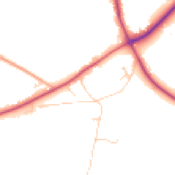 Daytime road noise heatmap for TN25 4BS