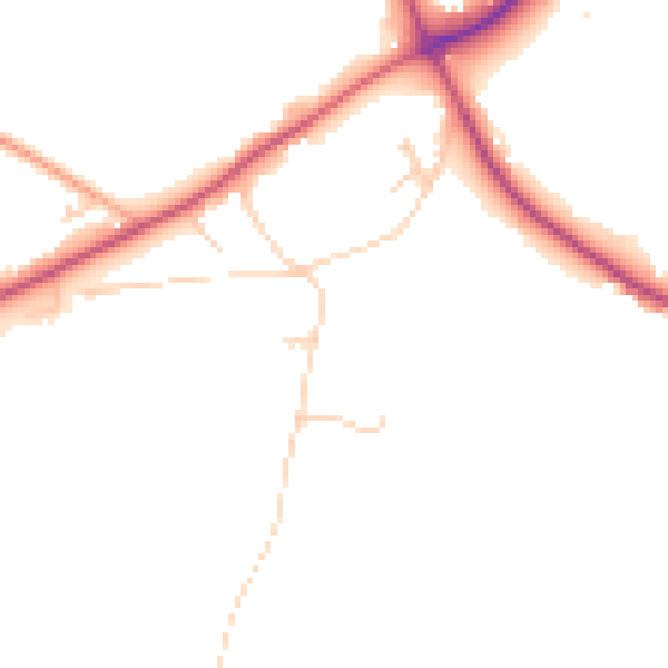 Daytime road noise heatmap for TN25 4BU