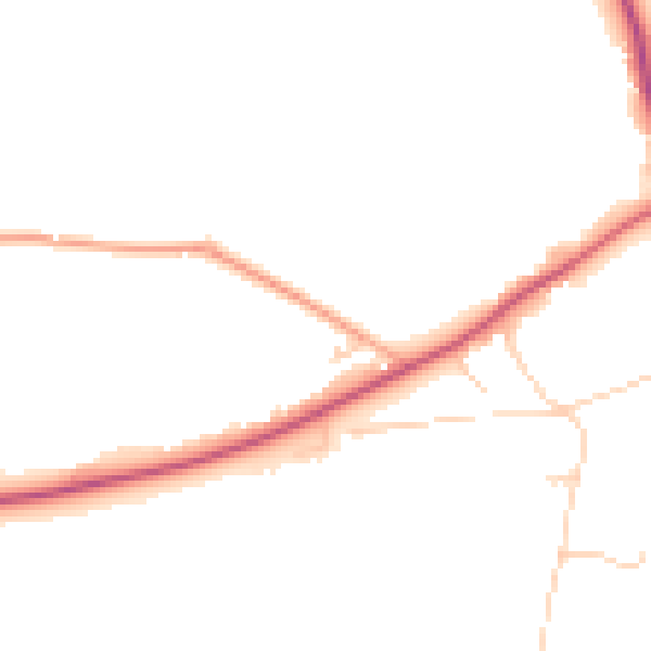 Daytime road noise heatmap for TN25 4BW