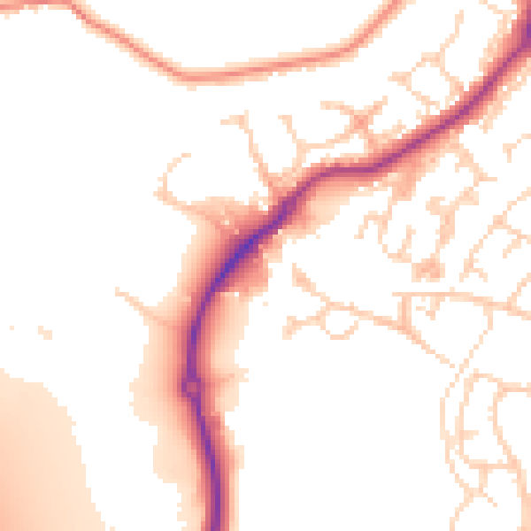 Daytime road noise heatmap for TN25 4BY