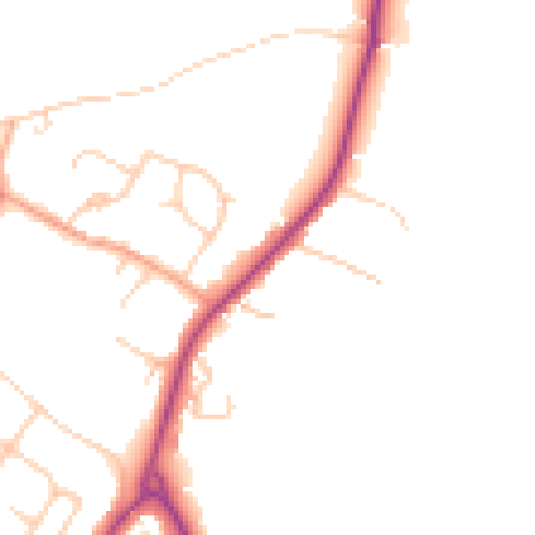 Daytime road noise heatmap for TN25 4DU