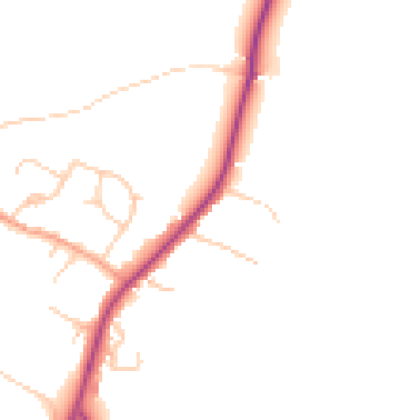 Daytime road noise heatmap for TN25 4DY