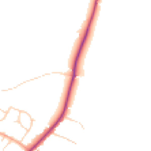 Daytime road noise heatmap for TN25 4DZ