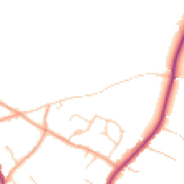 Daytime road noise heatmap for TN25 4EB