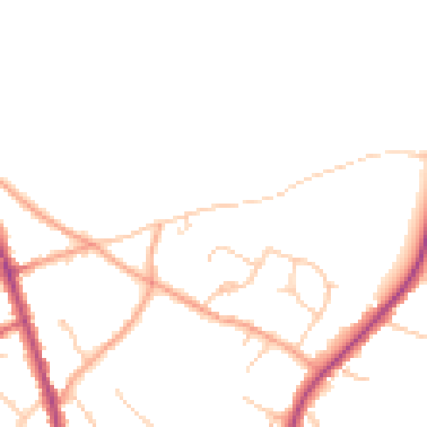 Daytime road noise heatmap for TN25 4ED