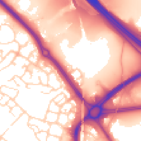 Daytime road noise heatmap for TN25 4EF