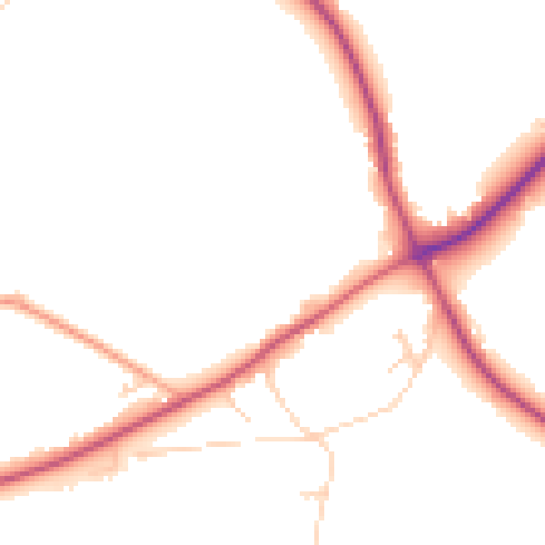 Daytime road noise heatmap for TN25 4FQ