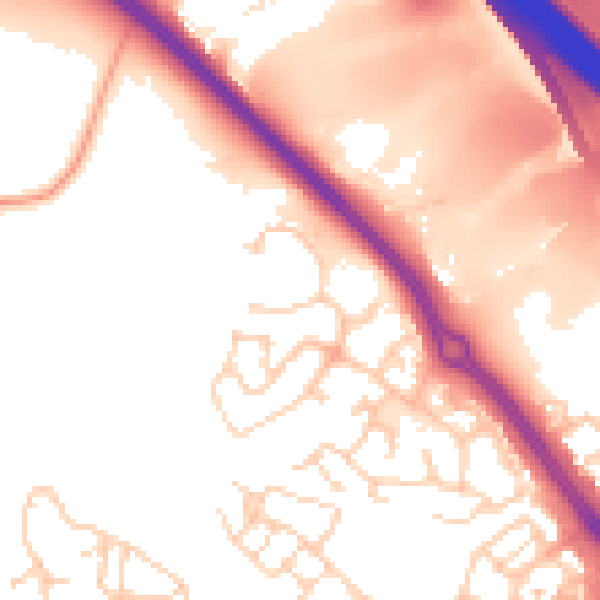 Daytime road noise heatmap for TN25 4GE