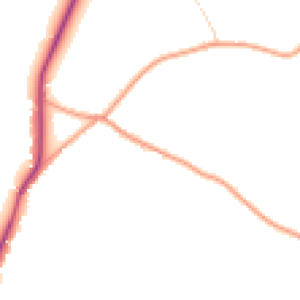 Daytime road noise heatmap for TN25 4JA
