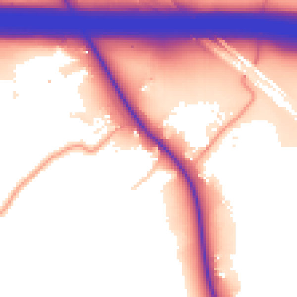 Daytime road noise heatmap for TN25 4LP