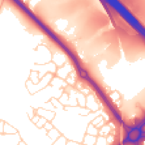 Daytime road noise heatmap for TN25 4PA