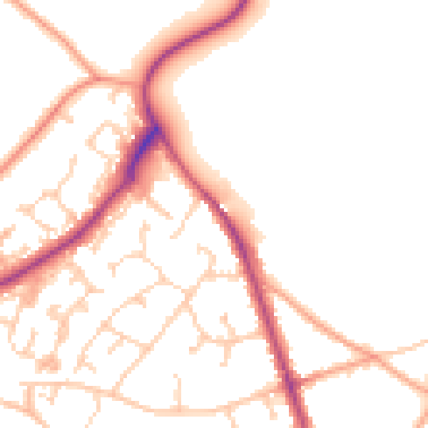Daytime road noise heatmap for TN25 4PH