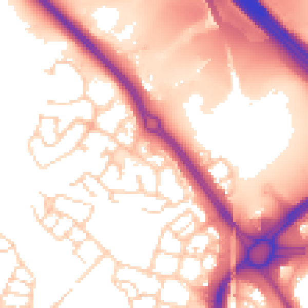 Daytime road noise heatmap for TN25 4PN