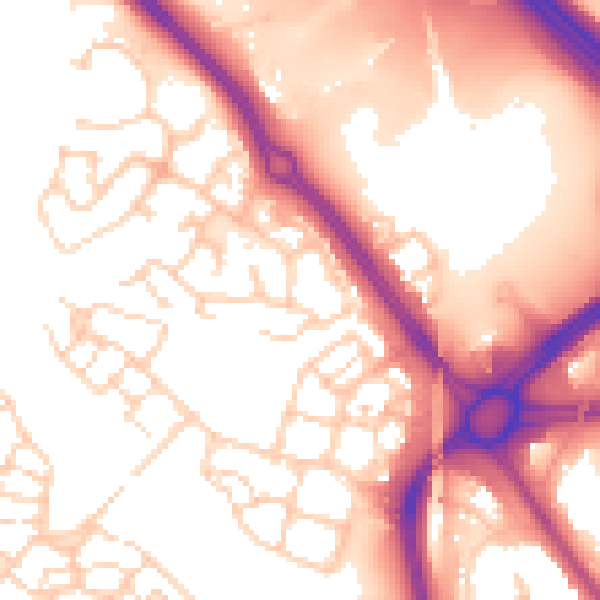 Daytime road noise heatmap for TN25 4QA
