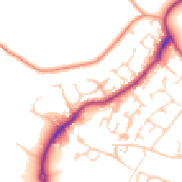 Daytime road noise heatmap for TN25 4QJ