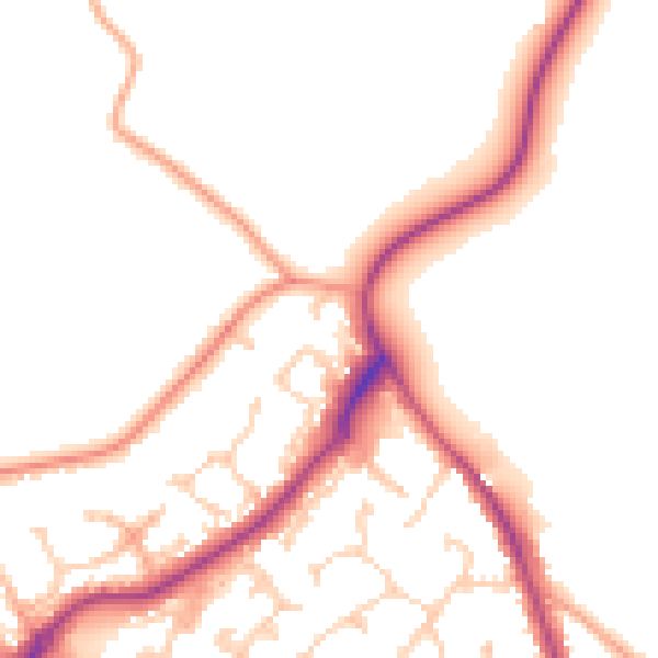 Daytime road noise heatmap for TN25 4QS