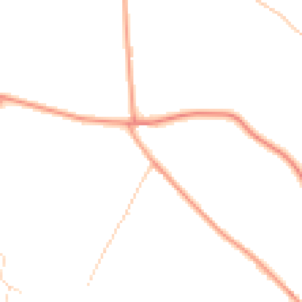 Daytime road noise heatmap for TN25 5DB