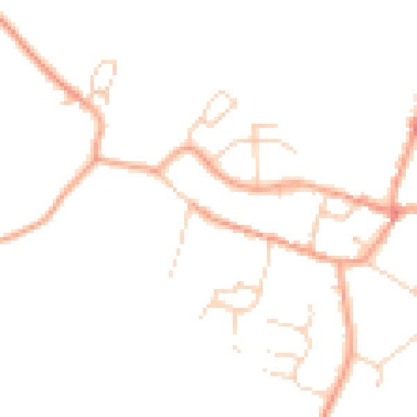Daytime road noise heatmap for TN25 5ED