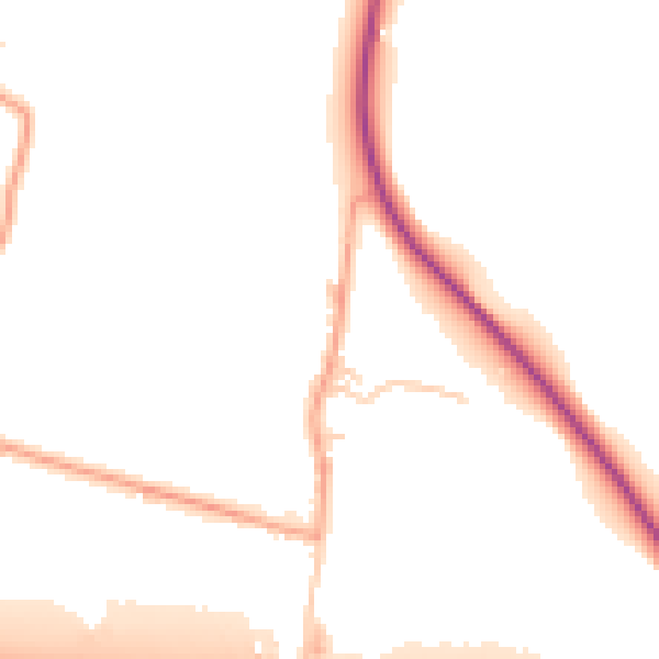 Daytime road noise heatmap for TN25 6DN