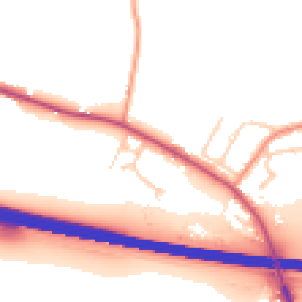 Daytime road noise heatmap for TN25 6FD