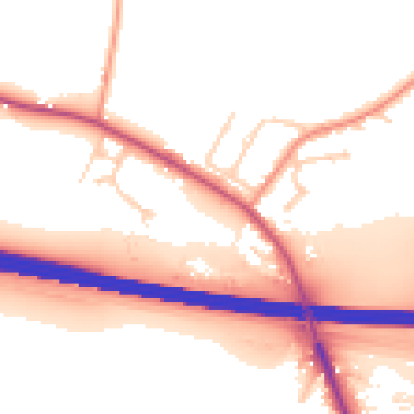 Daytime road noise heatmap for TN25 6FX