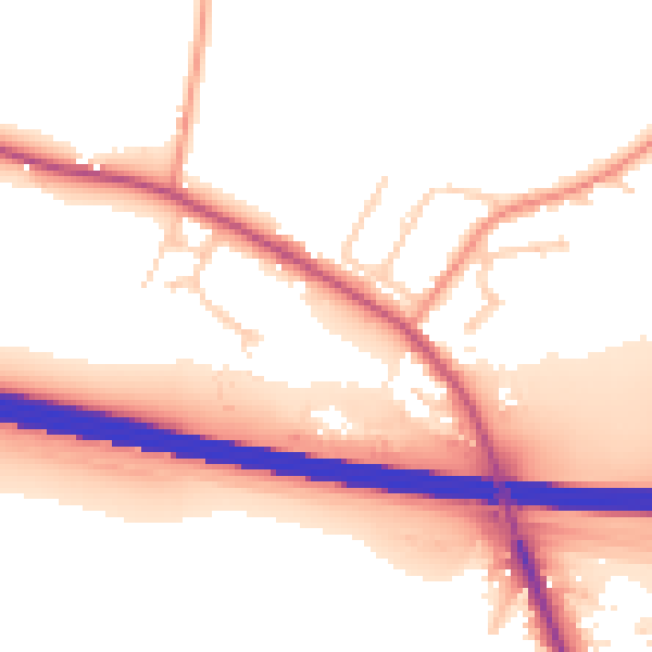 Daytime road noise heatmap for TN25 6FY