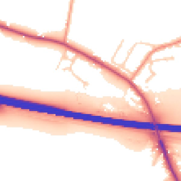 Daytime road noise heatmap for TN25 6GA