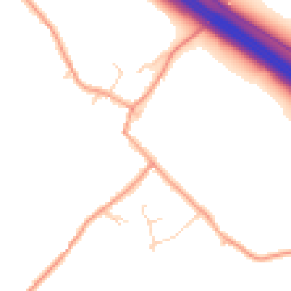Daytime road noise heatmap for TN25 6NJ