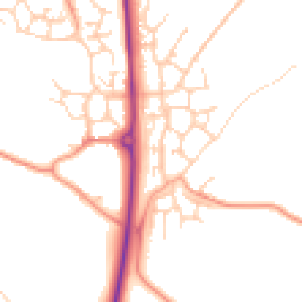 Daytime road noise heatmap for TN25 7AG