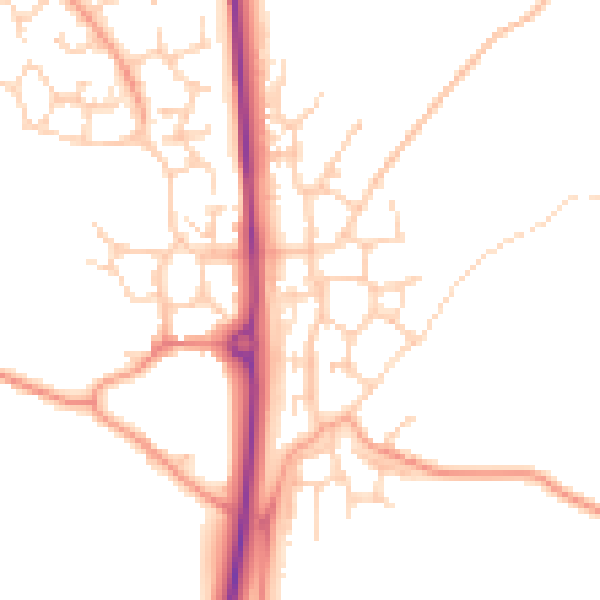 Daytime road noise heatmap for TN25 7AQ