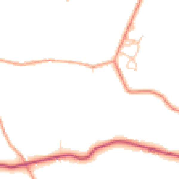 Daytime road noise heatmap for TN25 7BA