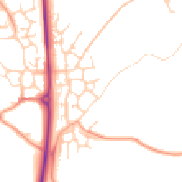 Daytime road noise heatmap for TN25 7BF