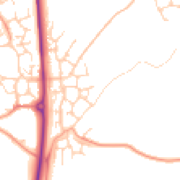 Daytime road noise heatmap for TN25 7BS