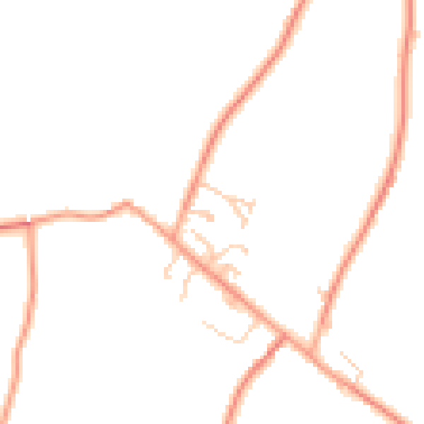 Daytime road noise heatmap for TN25 7EB