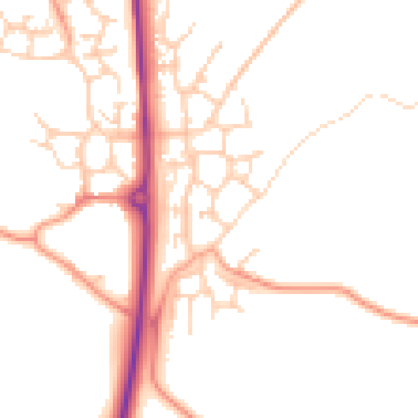 Daytime road noise heatmap for TN25 7EW