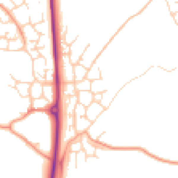 Daytime road noise heatmap for TN25 7FA