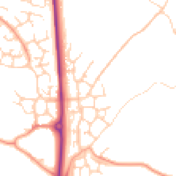 Daytime road noise heatmap for TN25 7FD