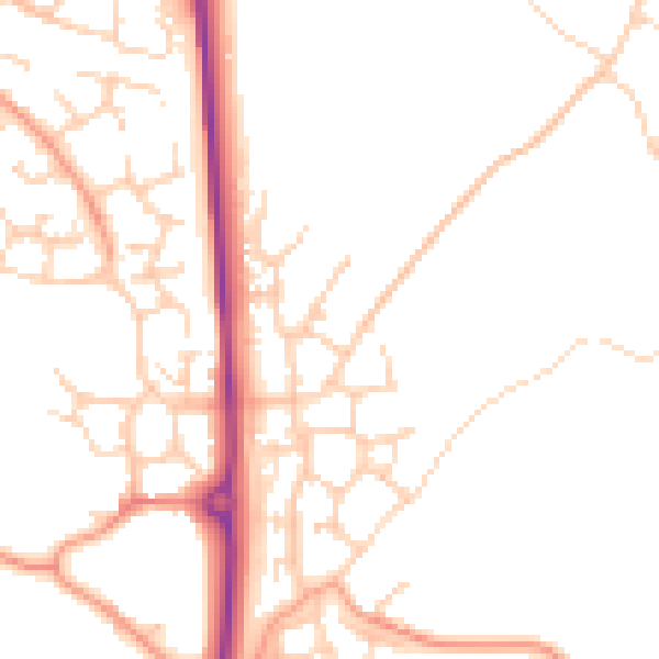 Daytime road noise heatmap for TN25 7FE