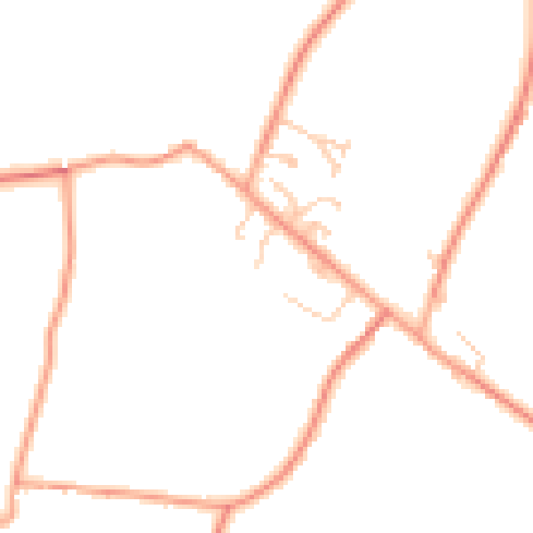 Daytime road noise heatmap for TN25 7FN