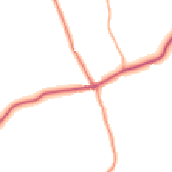 Daytime road noise heatmap for TN25 7JX