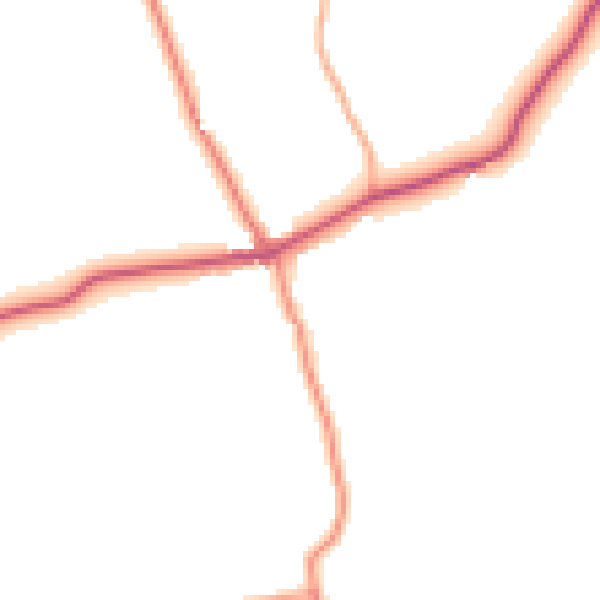 Daytime road noise heatmap for TN25 7JY